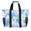 Mountain Light Blue Foldable Utility Beach Tote, Large Sandproof Reusable Grocery Bag with Handles view 1