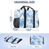 Mountain Light Blue Foldable Utility Beach Tote, Large Sandproof Reusable Grocery Bag with Handles view 3