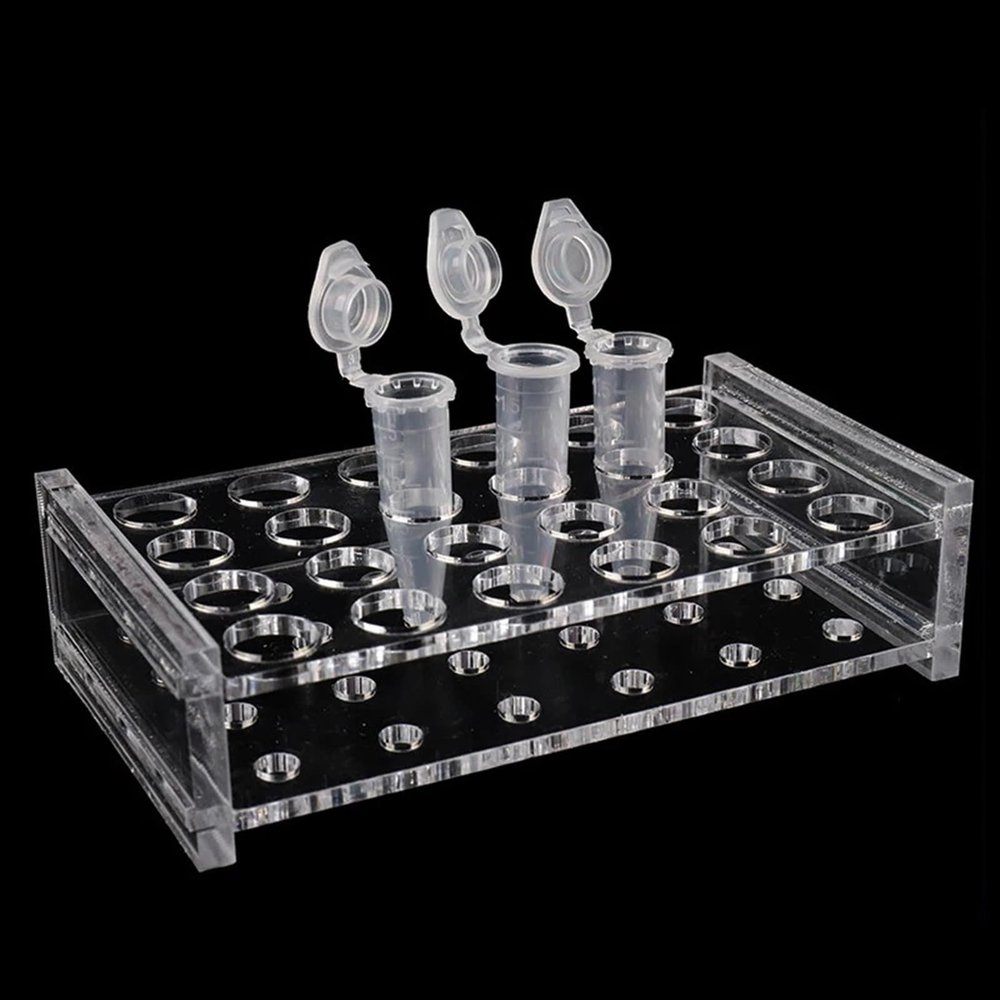 Transparent Centrifuge Tube Rack for 1.5 mL PCR Tubes, 100-Well, 11 mm Diameter