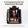 YIKATEND HX-7005D Wooden Desk Organizer with 6 Compartments, Remote Control Holder and Office Storage, Black and Brown, 45.7 x 44.5 x 37.5 cm (L x W x H) view 4