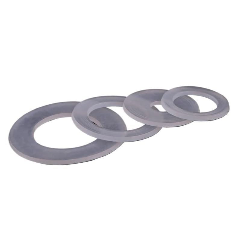 White Transparent Nylon Plastic Flat Washers, PE Insulating Spacers and Sealing Rings (M3.5 x 11 x 1.1 mm, 10 pcs)