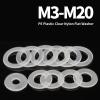 White Transparent Nylon Plastic Flat Washers, PE Insulating Spacers and Sealing Rings (M3.5 x 11 x 1.1 mm, 10 pcs) view 2