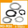 External Retaining Ring 3 mm 30 mm, Stainless Steel/Carbon Steel Circlip for Grooved Shafts, Pins and Bolts (Carbon Steel, M4, 50 pcs) view 2