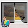 Magnetic Window Screen, 154 x 82 cm, Black, No-Drill Adhesive Mount view 1