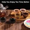 YOFAPA 6-Piece Chinese Kung Fu Ceramic Tea Set with Patterned Japanese Tea/Sake Cups view 2