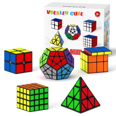 Vdealen Magic Cube Set, Speed Cubes 2x2, 4x4, Pyraminx, Mirror Cube and Megaminx
