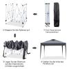 TactFire 3 x 3 m Pop-Up Folding Canopy, Waterproof, Winter-Ready, Adjustable Height, Ventilation System, Steel Frame, UPF 50+ Sun Protection, 4 Sidewalls and 4 Sandbags, Anthracite view 2