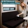 SYLC 2-Piece Waterproof RV Cushion Cover Set, Checkered Dark Café, Rectangular L view 2