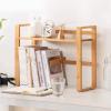 Bamboo Desk Organizer and Bookshelf, Versatile Storage Display for Dorm, Office, and Home, 76 x 19.5 x 39 cm view 2