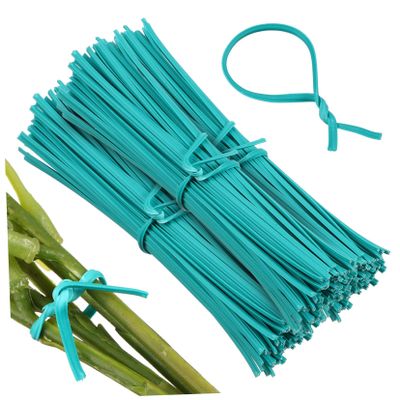 1000 Flexible Green Plant Twist Ties, Galvanized Iron Wire