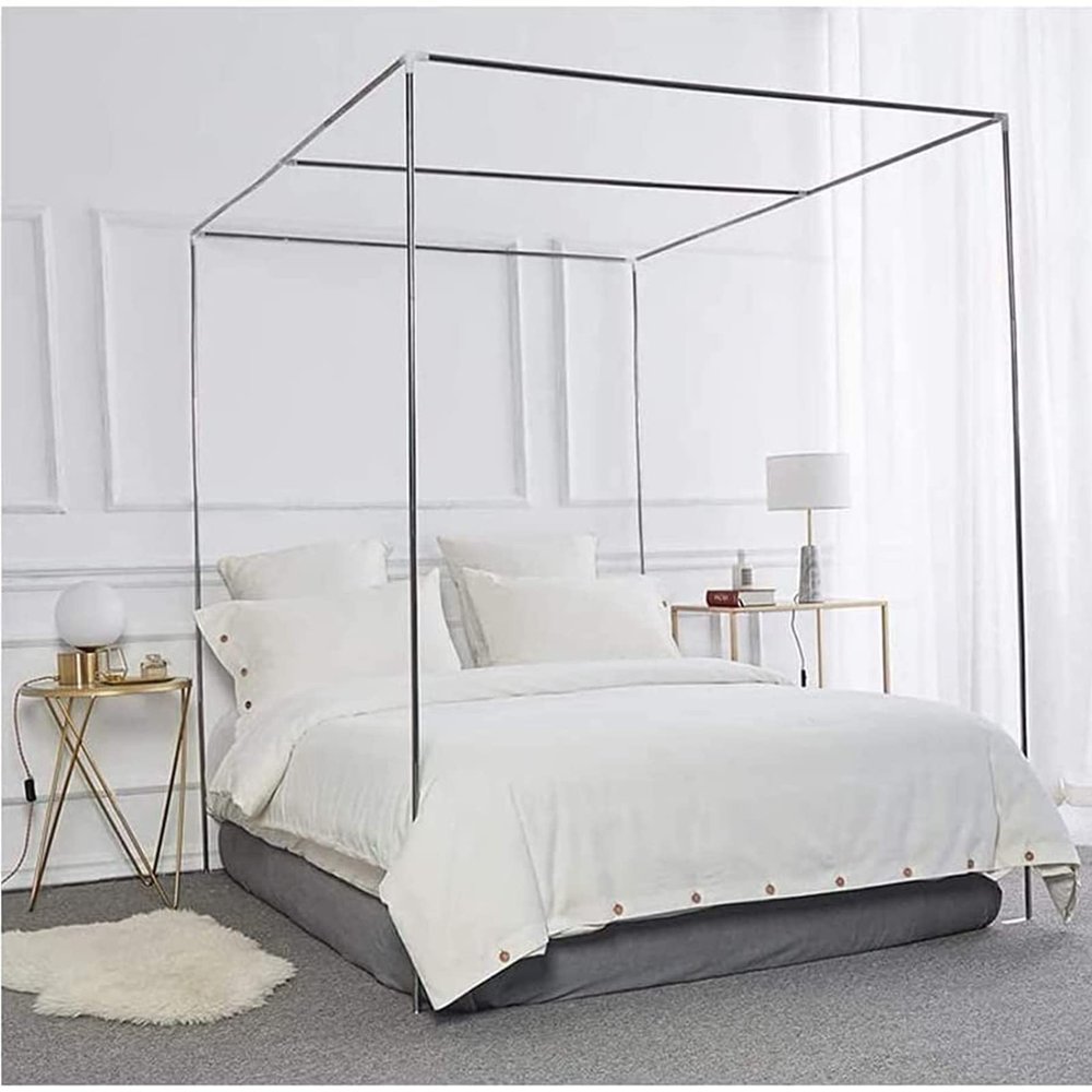Stainless Steel Mosquito Net Frame for Canopy Beds, Fits Twin, Double, King and Super King Beds, 30 mm, 1 × 2 m, Classic Design, Insect Barrier, Durable and Stylish