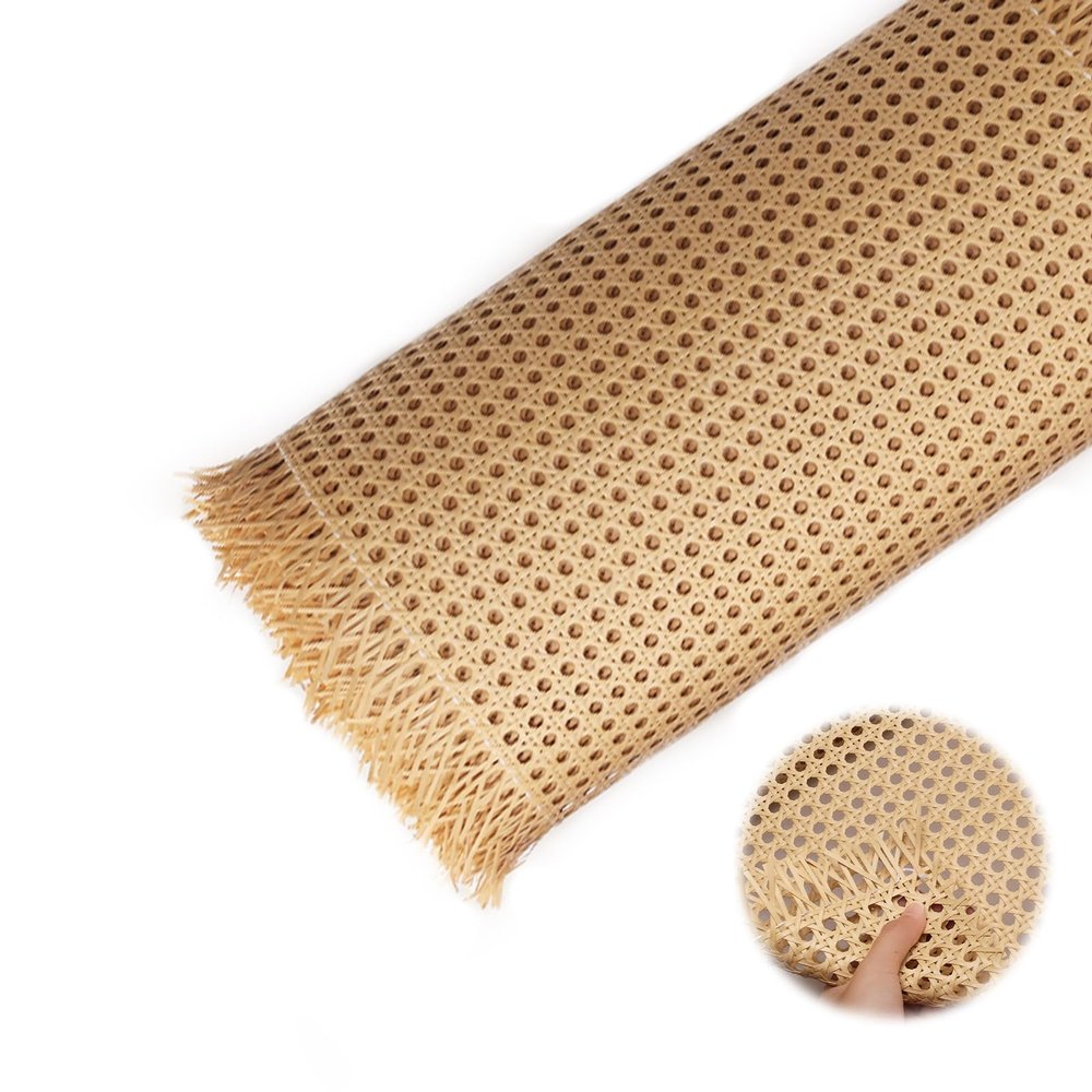 Rattan Webbing Roll for Furniture, 40 x 100 cm, Woven Plastic Rattan Roll for Caning Projects and Home Decor, Brown