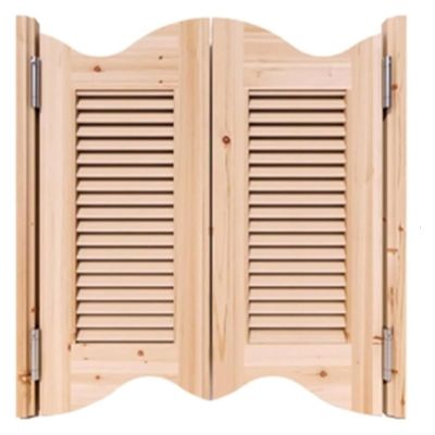 SKINPA Solid Wood Double Swing Doors, Rustic Two-Way Design, Customizable (W100 x H90 cm)
