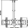 Ceiling TV Mount, 360° Swivel and Tilt, for 37–75 in Flat and Curved TVs up to 100 kg view 2