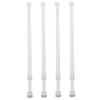 OUNONA 4-Pack Adjustable Tension Rods, White Plastic, No Drilling view 1