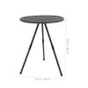 Compact Round Folding Table, Black, ABS and Carbon Steel view 2