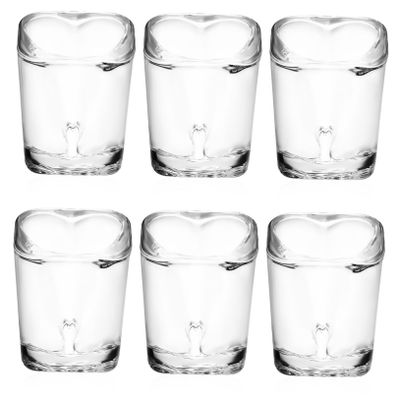 VALICLUD 6-Piece Heart-Shaped Shot Glasses with Sturdy Bases for Parties and Christmas Bars