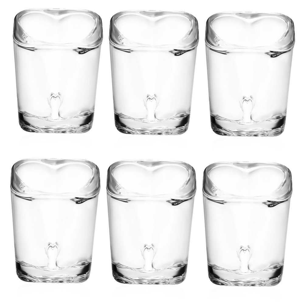 VALICLUD 6-Piece Heart-Shaped Shot Glasses with Sturdy Bases for Parties and Christmas Bars