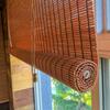Sh000ad Bamboo Blind, Privacy and Sun Protection, Natural Wood Roller Blind, 95% Shading, Orange, 145 x 120 cm view 4