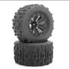 TOQPCZA RC Wheels and Tires for 1/10 RC Model Monster Trucks, 129 x 66 mm, 12 mm Adapter, 4-Piece Set view 2