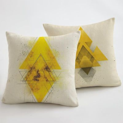 50 x 50 cm Cushion Covers, 2-Pack, Beige/Yellow Velvet, Water-Resistant Outdoor Covers