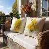 50 x 50 cm Cushion Covers, 2-Pack, Beige/Yellow Velvet, Water-Resistant Outdoor Covers view 3