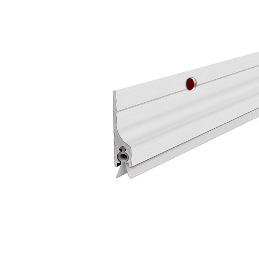 Metal Door Bottom Draft Stopper, Aluminum Mouse-Proof Door Seal, White, 2.85 x 3.6 cm