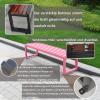 Wooden Outdoor Garden Bench Without Backrest with Metal Frame view 3