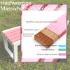 Wooden Outdoor Garden Bench Without Backrest with Metal Frame view 4
