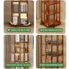 5/6-Tier Rotating Bamboo Bookcase, Floor-Standing Acrylic Shelving Tower, Brown, 40 x 40 x 175 cm view 3