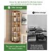 5/6-Tier Rotating Bamboo Bookcase, Floor-Standing Acrylic Shelving Tower, Brown, 40 x 40 x 175 cm view 4