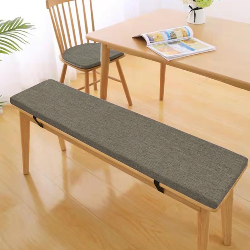 IJQXLA Garden Bench Cushion 60 x 35 x 3 cm (23.6 x 13.8 x 1.2 in), High-Density Memory Foam, Washable Linen, Non-Slip Cushion for Shoe Bench Shelves, Windows, Pianos, and Dining Rooms