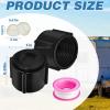 2 Black Drain Cap Covers with Gaskets and Tape view 2