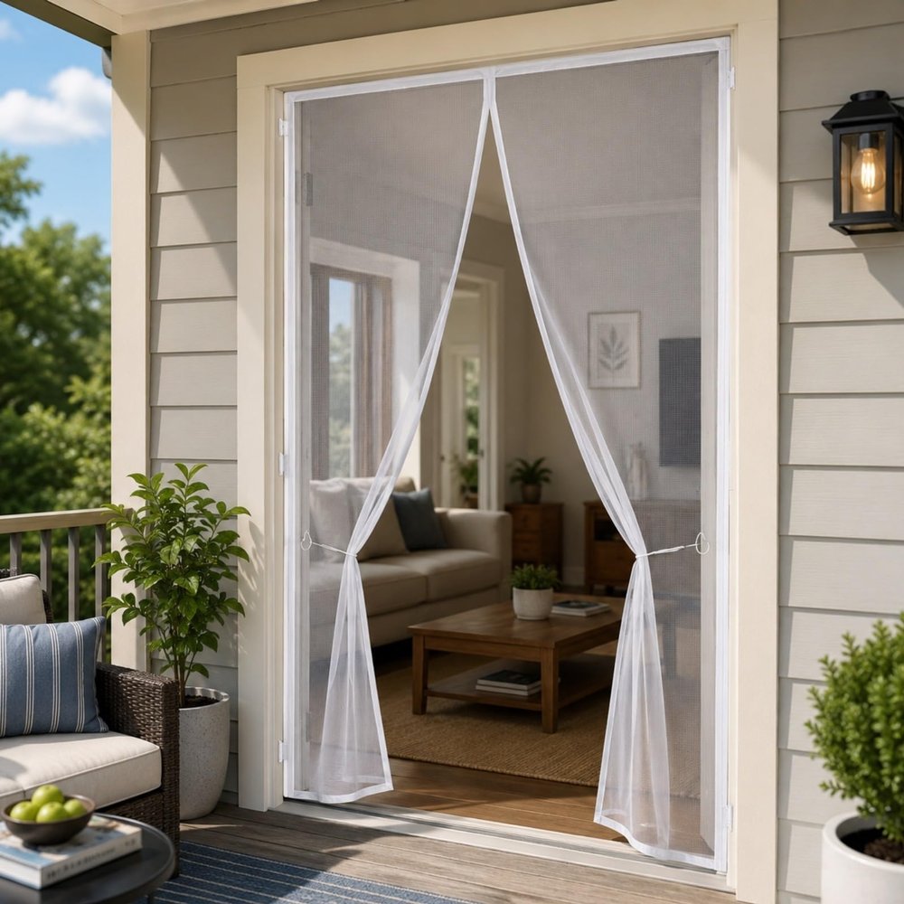 Generic Magnetic Fly Screen Door, Self-Closing, No-Drill Installation, 270 x 270 cm