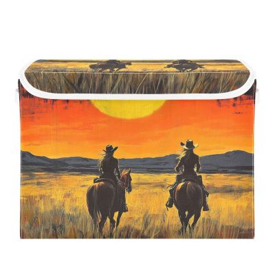 famyily Western Cowgirl Under-Bed Storage Container with Lid Handle