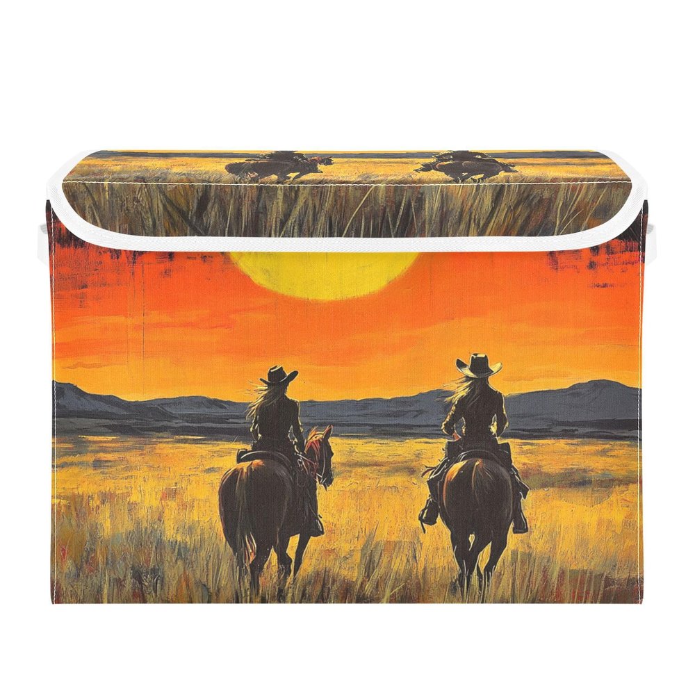 famyily Western Cowgirl Under-Bed Storage Container with Lid Handle
