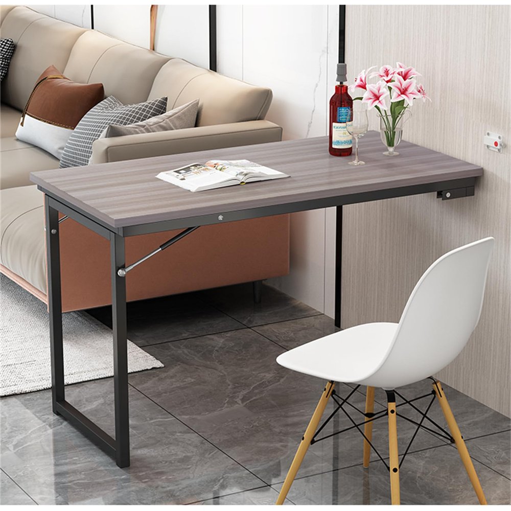 Pounjsd Space-Saving Extendable Dining Table, Folding Wall-Mounted Table