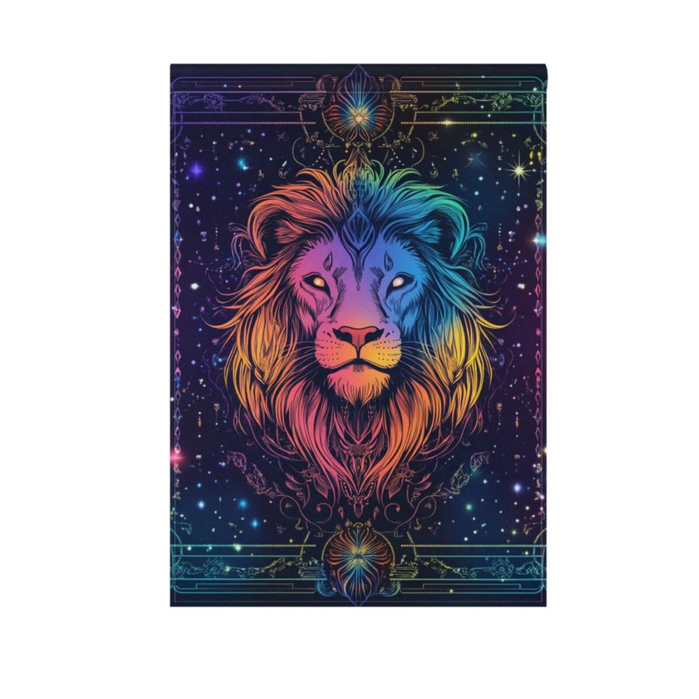 Lion Neon Mystery Tarot Cards Decorative Garden Flag, Double-Sided, 28 x 40 in