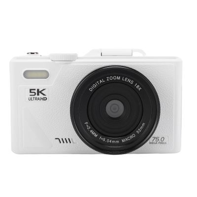 VELATEMOR 5K Digital Camera, 75 MP, 18x Digital Zoom, AI Autofocus, Wi-Fi, 128G