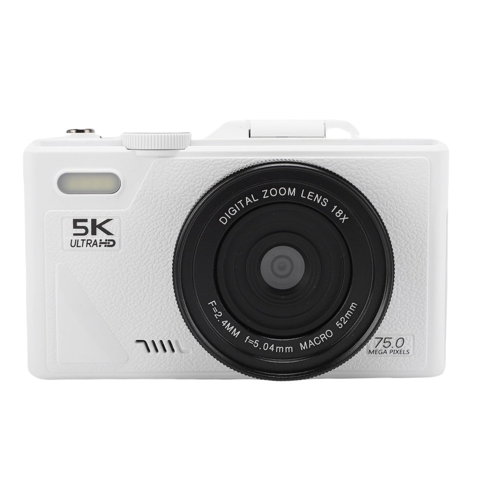 VELATEMOR 5K Digital Camera, 75 MP, 18x Digital Zoom, AI Autofocus, Wi-Fi, 128G