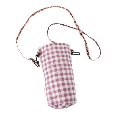 iplusmile Insulated Cotton-Linen Water Bottle Holder with Adjustable Shoulder Strap