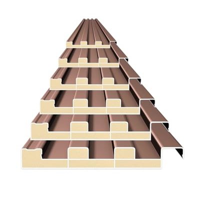 Generic 6-Pack Insulated Metal Corrugated Roofing Sheets, Brown, 1300 mm (51 in)