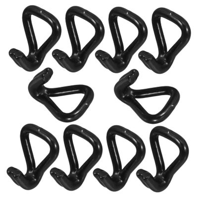 VALICLUD 10-Pack Double-Row Heavy-Duty Steel J-Hooks with Plastic Coating for Cargo Securing and Garage Storage