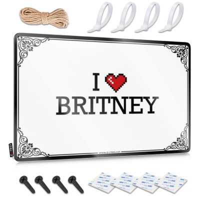 Man Cave Sign, I Love Britney Decor, Tin Sign, Beer Limit Sign, Funny Garage Bar Sign, 30 x 40 cm