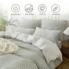 SOULFUL Cotton Bedding Set 135 x 200 cm, 4-Piece, Striped Jacquard, Sage Green view 2
