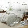 SOULFUL Cotton Bedding Set 135 x 200 cm, 4-Piece, Striped Jacquard, Sage Green view 3
