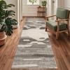 Siunwdiy Brown Abstract Runner Rug, 110 x 200 cm, Non-Slip, Washable view 1