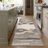 Siunwdiy Brown Abstract Runner Rug, 110 x 200 cm, Non-Slip, Washable view 3