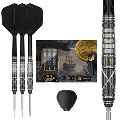 Target Japan Black Marque Chaos 2.0 21G Steel Tip Darts with K-Flex, Leonard Chai