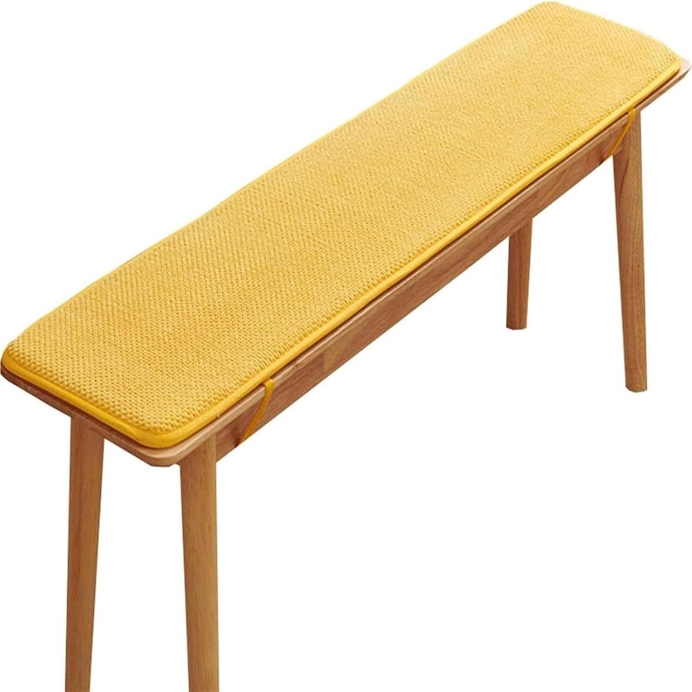 AOPEZIA Outdoor Bench Cushion, Washable, Non-Slip, Yellow, 35 x 150 cm